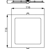 Dimension Drawing (without table) - DL252 G2 R SQ LED 400 65K 6W 4" WV