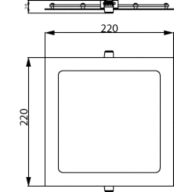 Dimension Drawing (without table) - DL252 G2 R SQ LED 1300 65K 18W 8" WV 1pk