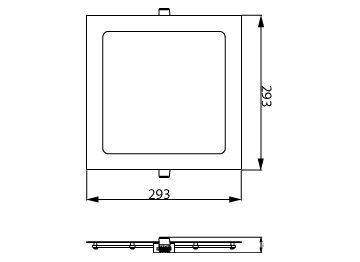 Dimension Drawing (without table) - DL252 G2 R SQ 2000 65K 24W 11" EMC