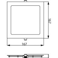 Dimension Drawing (without table) - DL252 G2 R SQ 900 65K 12W 6" EMC