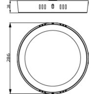 Dimension Drawing (without table) - DL252 G2 SF RD LED 2000 40K 24W 11" WV