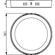 Dimension Drawing (without table) - DL252 G2 SF RD LED 900 65K 12W 6" WV