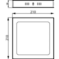 Dimension Drawing (without table) - DL252 G2 SF SQ LED 1300 40K 18W 8" WV