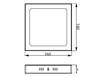 Dimension Drawing (without table) - DL252 G2 SF SQ 900 65K 12W 6" EMC
