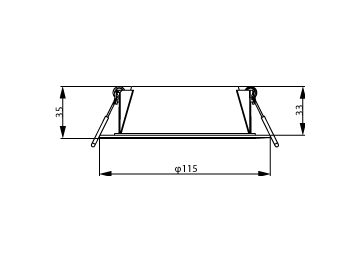 Dimension Drawing (without table) - DN020B G4 LED6/WW 7W 220-240V D100