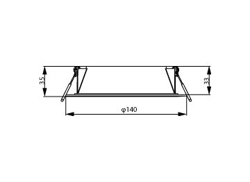 Dimension Drawing (without table) - DN020B G4 LED6/CW 6W 220-240V D125