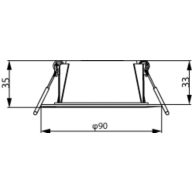 Dimension Drawing (without table) - DN020B G4 LED3/CW 3.5W 220-240V D80