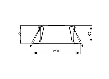 Dimension Drawing (without table) - DN020B G4 LED3/CW 3.5W 220-240V D80