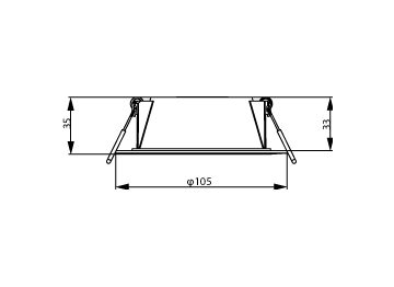 Dimension Drawing (without table) - DN020B G4 LED4/CW 4.5W 220-240V D90