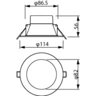 Dimension Drawing (without table) - DN029B G2 LED8/830 PSR-E D90 GM