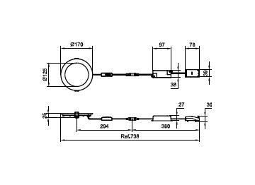 Dimension Drawing (without table) - DN065B G4 12S/830_840_865 PSU-E D150 RD