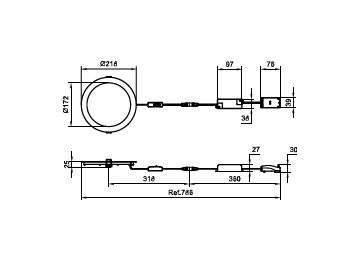 Dimension Drawing (without table) - DN065B G4 20S/830_840_865 PSU-E D200 RD