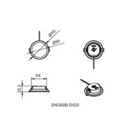 Dimension Drawing (without table) - DN068B G2 LED9/830 PSU D100