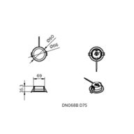 Dimension Drawing (without table) - DN068B G2 LED4/840 PSU D75