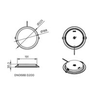 Dimension Drawing (without table) - DN068B G2 LED19/830 PSU D200