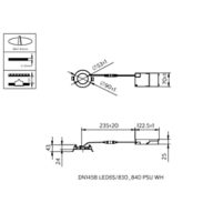 Dimension Drawing (without table) - DN145B LED6S/830_840 PSU WH