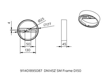 Dimension Drawing (without table) - DN145Z SM Frame D150