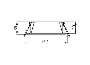 Dimension Drawing (without table) - DN200 G3 LED6 830 7W D100 CN