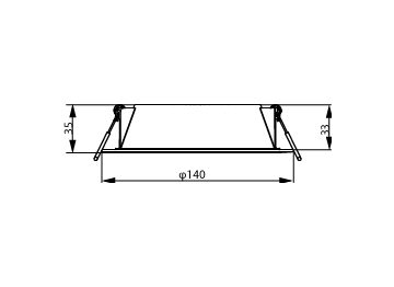 Dimension Drawing (without table) - DN200 G3 LED6 830 6W D125 CN