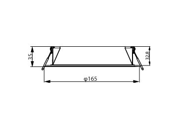 Dimension Drawing (without table) - DN200 G3 LED12 830 13W D150 CN