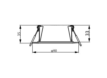 Dimension Drawing (without table) - DN200 G3 LED3 865 3.5W D80 CN