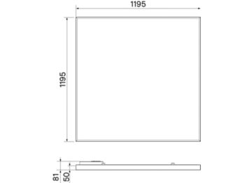 Dimension Drawing (without table) - LP911P NC2 DAYLIGHT W120L120 WHT