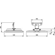 Dimension Drawing (without table) - BSP764 LED64-4S/740 DW10 PSD-SR SRT SRB