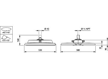 Dimension Drawing (without table) - BTP764 LED64-4S/740 DSW1 PSD-SR SRT SRB