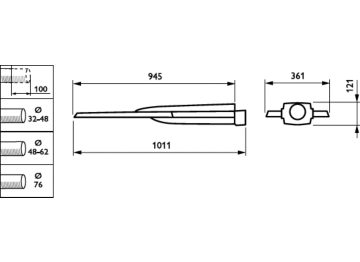 Dimension Drawing (without table) - BGP763 LED300-/740 I DW50 DGR 62