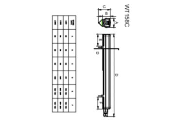 Dimension Drawing (without table) - WT158C LED36S/840 PSU L1200 GC