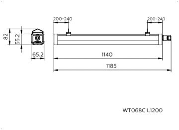 Dimension Drawing (without table) - WT068C CW LED36 L1200 PSU G2