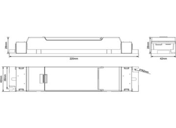 Dimension Drawing (without table) - EM300V ELB_ELP3 kit HV 6.4V 2000mAh LFP