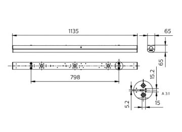 Dimension Drawing (without table) - BN126C LED64S/830_40 WIA L1200