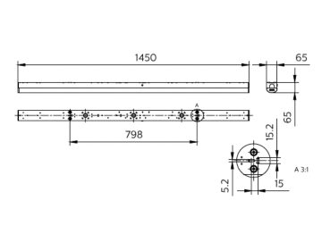 Dimension Drawing (without table) - BN126C LED80S/830_40 PSD L1500