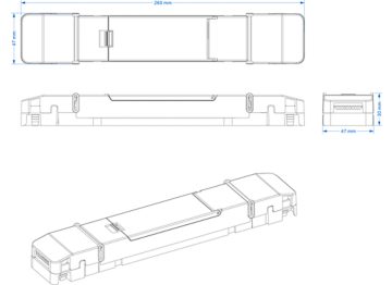 Dimension Drawing (without table) - EM300V ELP3 kit LV 3.6V 4800mAh LIB