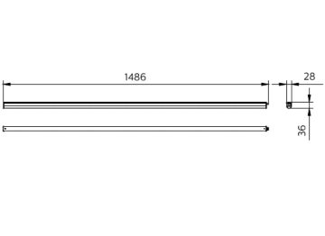 Dimension Drawing (without table) - BN021C LED24S/830 L1500
