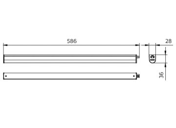 Dimension Drawing (without table) - BN021C LED10S/840 L600