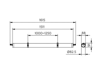 Dimension Drawing (without table) - WT210C LED70S/840 PSU TW1 PC L1500