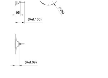 Dimension Drawing (without table) - BY120P G6 LED100/UE840 PSU WB