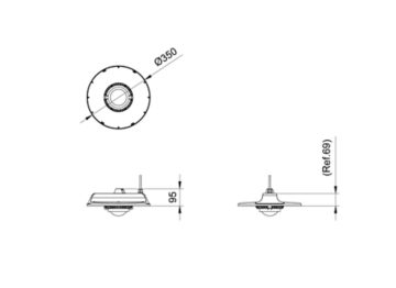 Dimension Drawing (without table) - BY120X G6 LED200/840 SIA NB H4