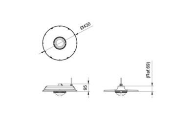 Dimension Drawing (without table) - BY121X G6 LED250/840 SIA NB H4