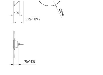 Dimension Drawing (without table) - BY122P G6 LED400/UE840 PSU NB