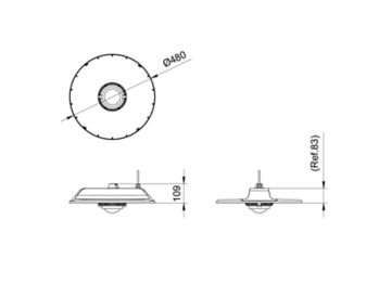 Dimension Drawing (without table) - BY122X G6 LED400/840 SIA WB H4