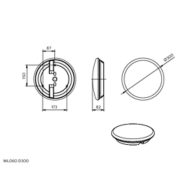 Dimension Drawing (without table) - WL060V gen2 11S/840 PSU WH IP44 D300