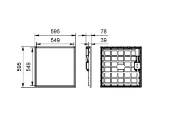 Dimension Drawing (without table) - RC132V G6 48S/940 PSD W60L60 OC IP65