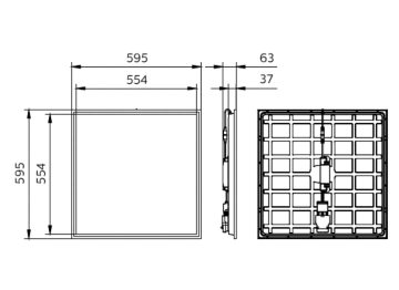 Dimension Drawing (without table) - RC132V G6 29_36_43S/830_40 PSD W60L60 OC