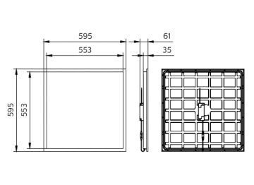 Dimension Drawing (without table) - RC132V G6 36S/840 PSU W60L60 OC BN6