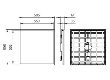 Dimension Drawing (without table) - RC132V G6 31_36_43S/840 PSU W60L60OCUKI