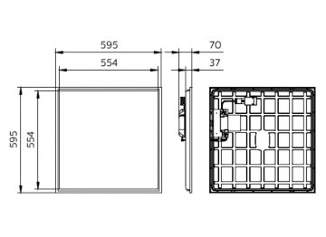 Dimension Drawing (without table) - RC132V G6 40_43S/830_40 WIA 60x60 OC