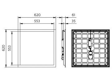 Dimension Drawing (without table) - RC133V G6 29_36_43S/830_40 PSD W62L62 OC